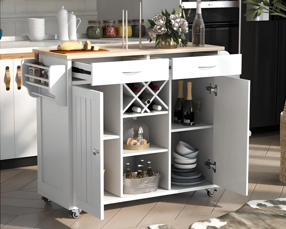 kitchen storage cart on wheels